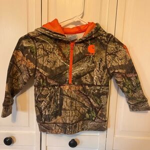 Carhartt Kids Woodland Camo Hoodie with Bright Orange